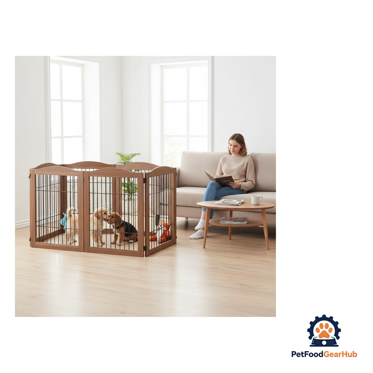 PetFoodGearHub Expandable Timber Pet Playpen (6-Pcs Set) - product image 26