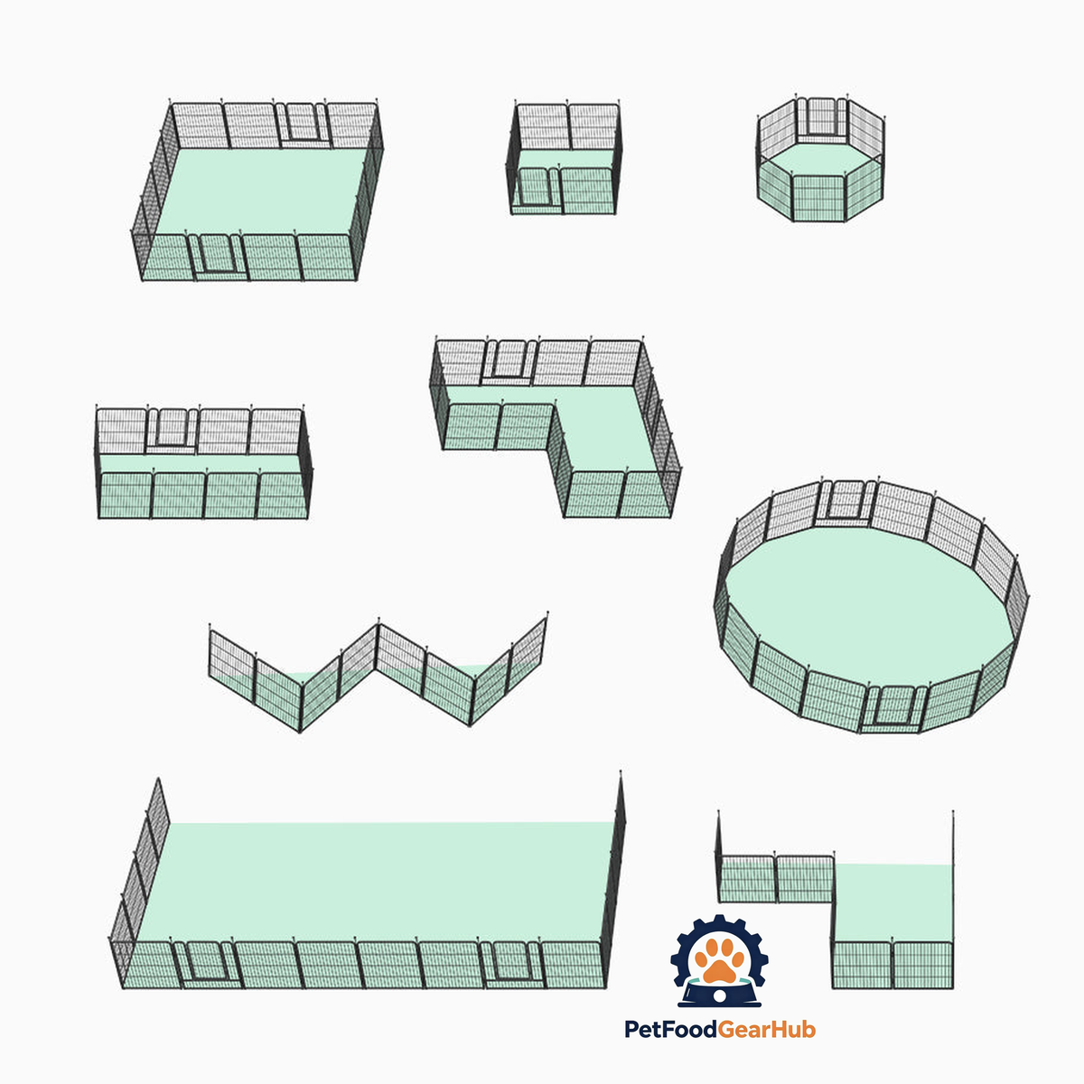 PetFoodGearHub Eight-Panel Modular Pet Playpen and Barrier - product image 22