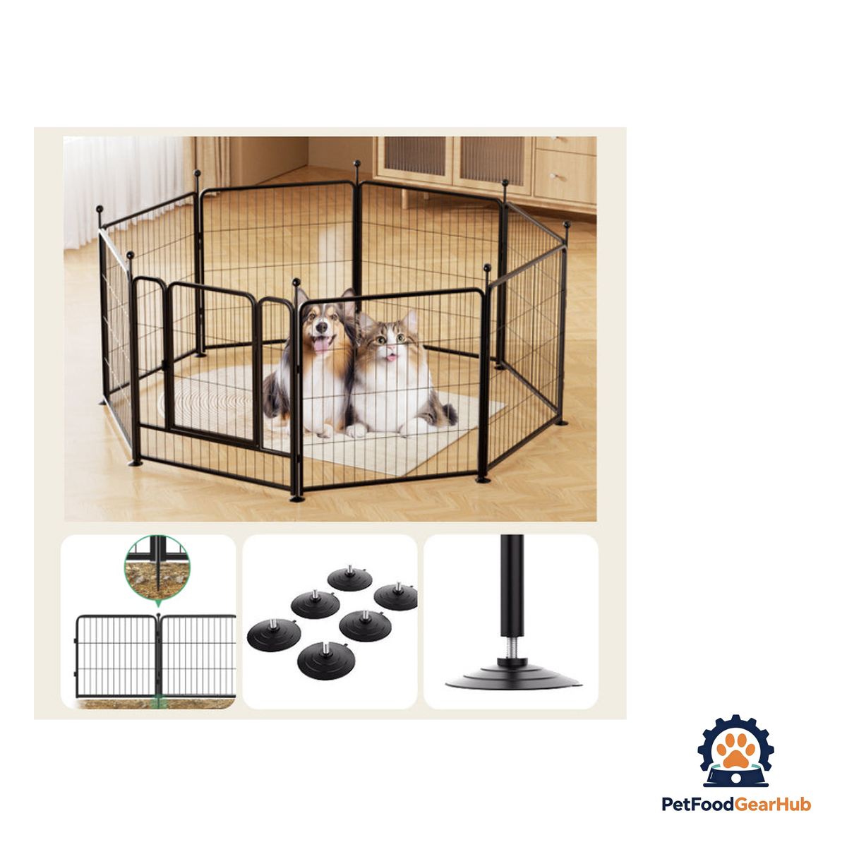 PetFoodGearHub Eight-Panel Modular Pet Playpen and Barrier - product image 24