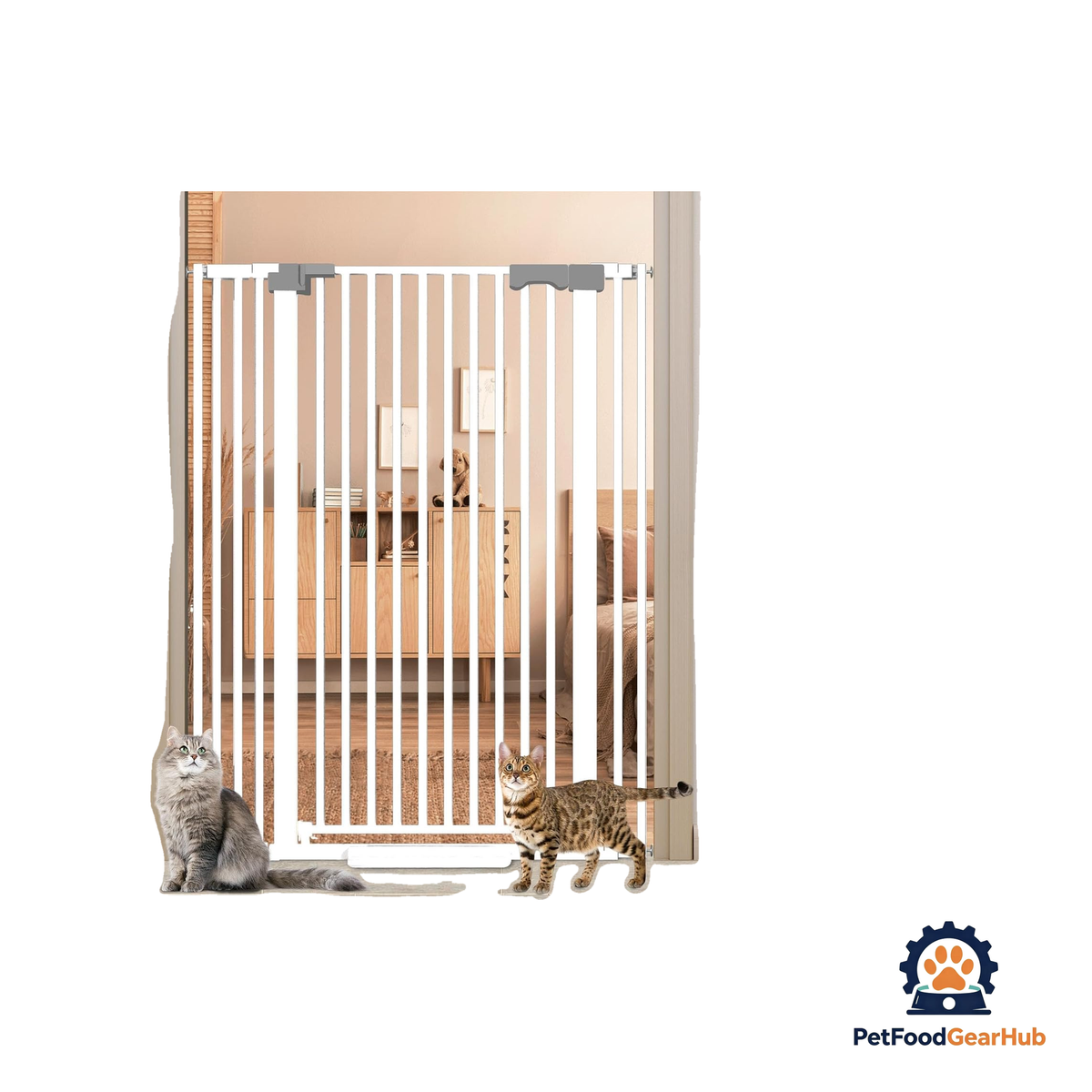 PetFoodGearHub Adjustable No-Drill Safety Pet Gate - product image 1