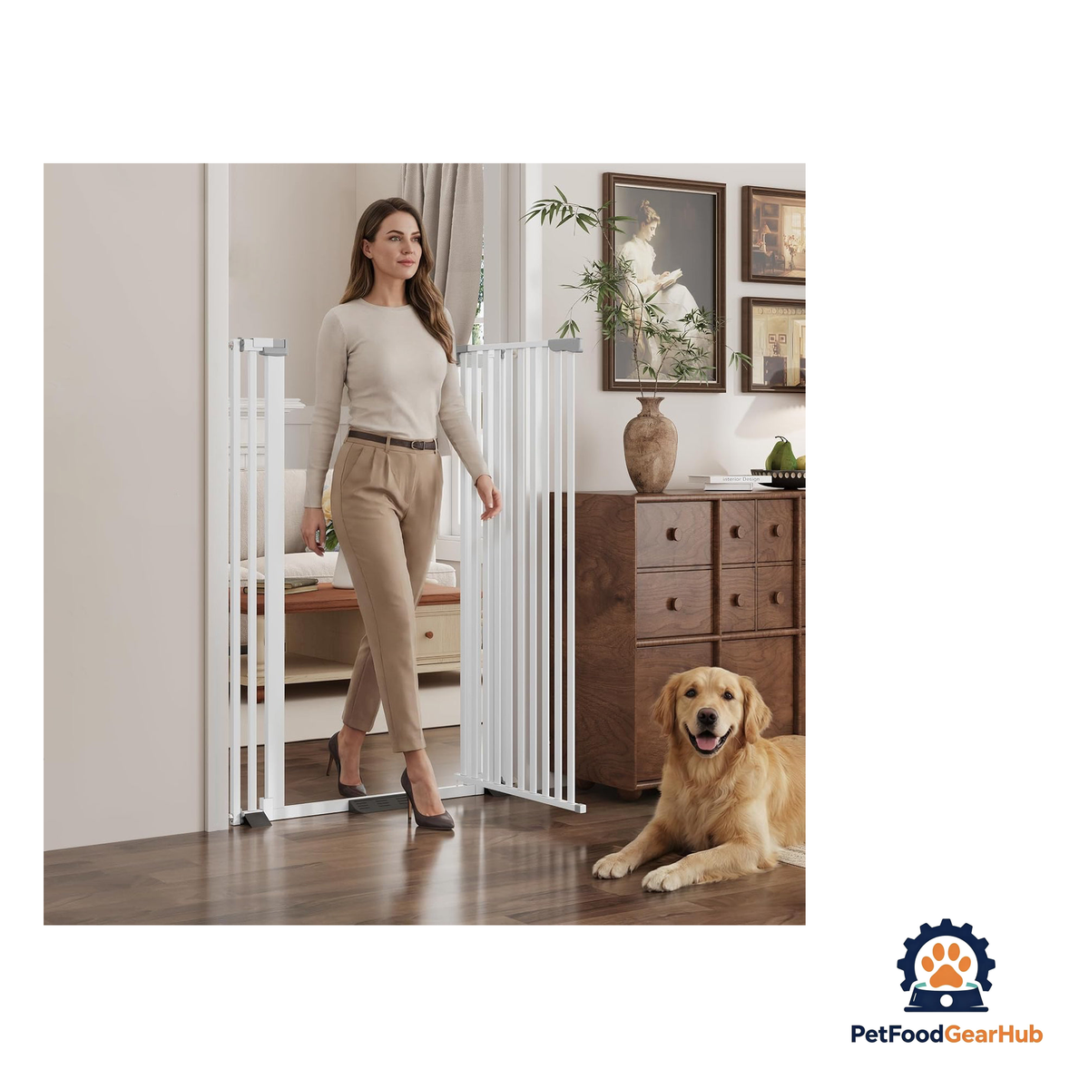 PetFoodGearHub Adjustable No-Drill Safety Pet Gate - product image 2