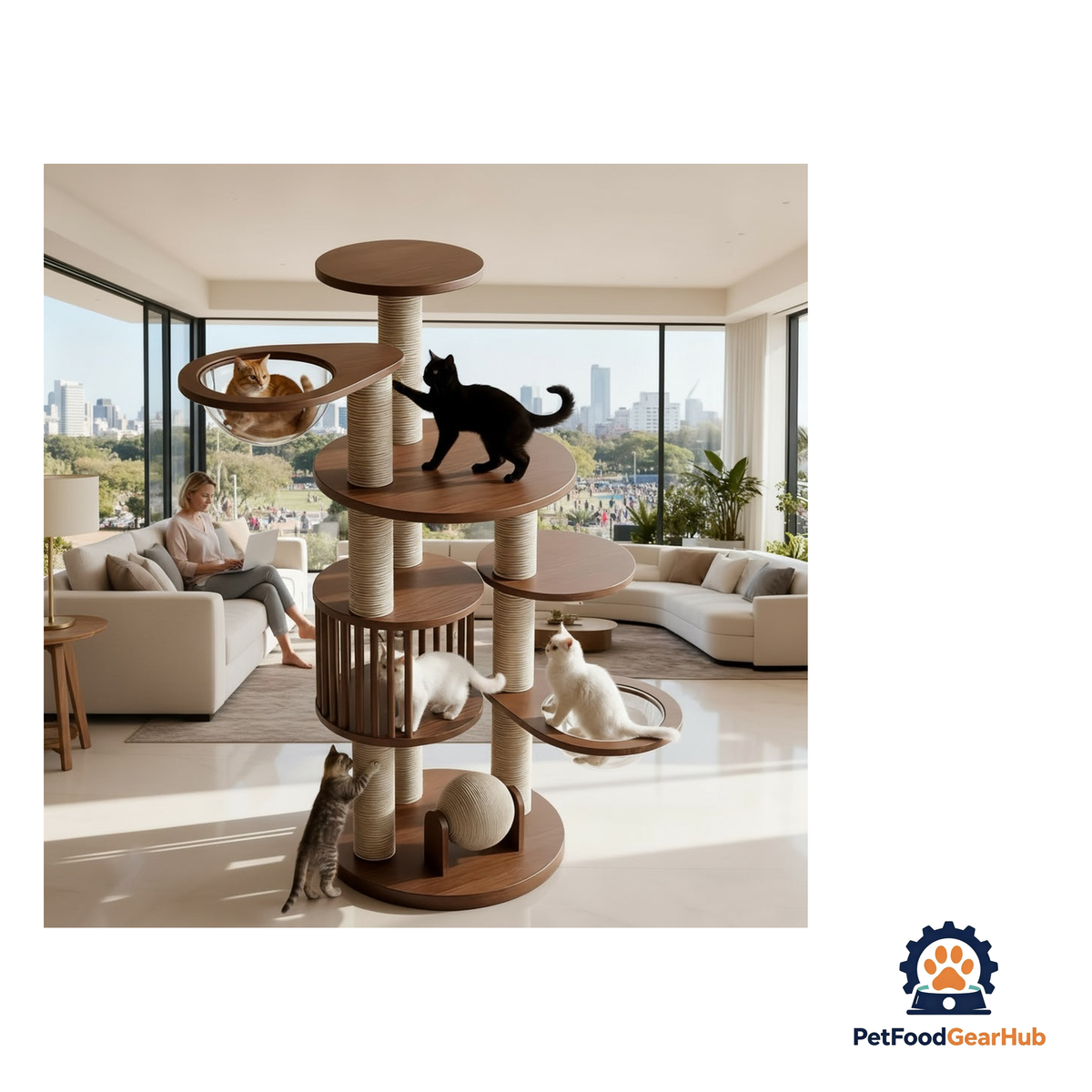 PetFoodGearHub Multi-Tier Cat Tree Tower - product image 2