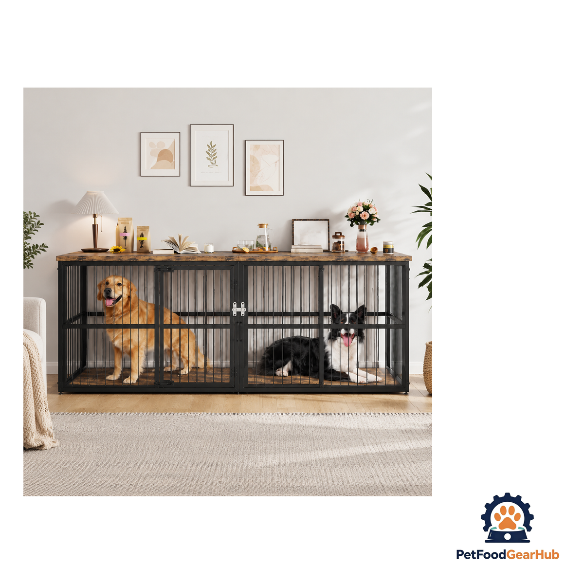 PetFoodGearHub 221 cm Double Dog Crate Console - product image 2