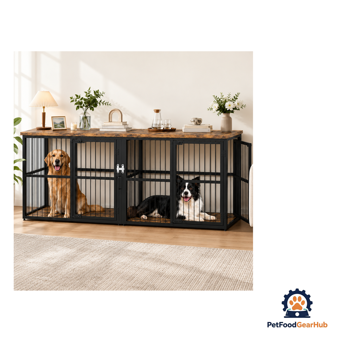 PetFoodGearHub 221 cm Double Dog Crate Console - product image 4