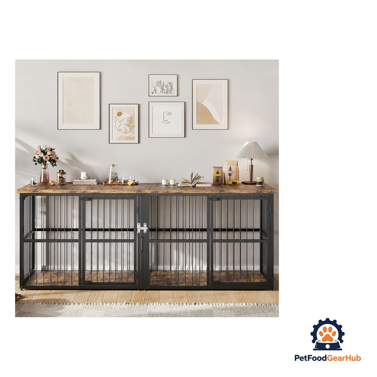 PetFoodGearHub 221 cm Double Dog Crate Console - product image 6