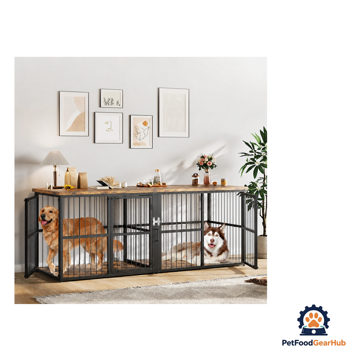 PetFoodGearHub 221 cm Double Dog Crate Console - product image 7