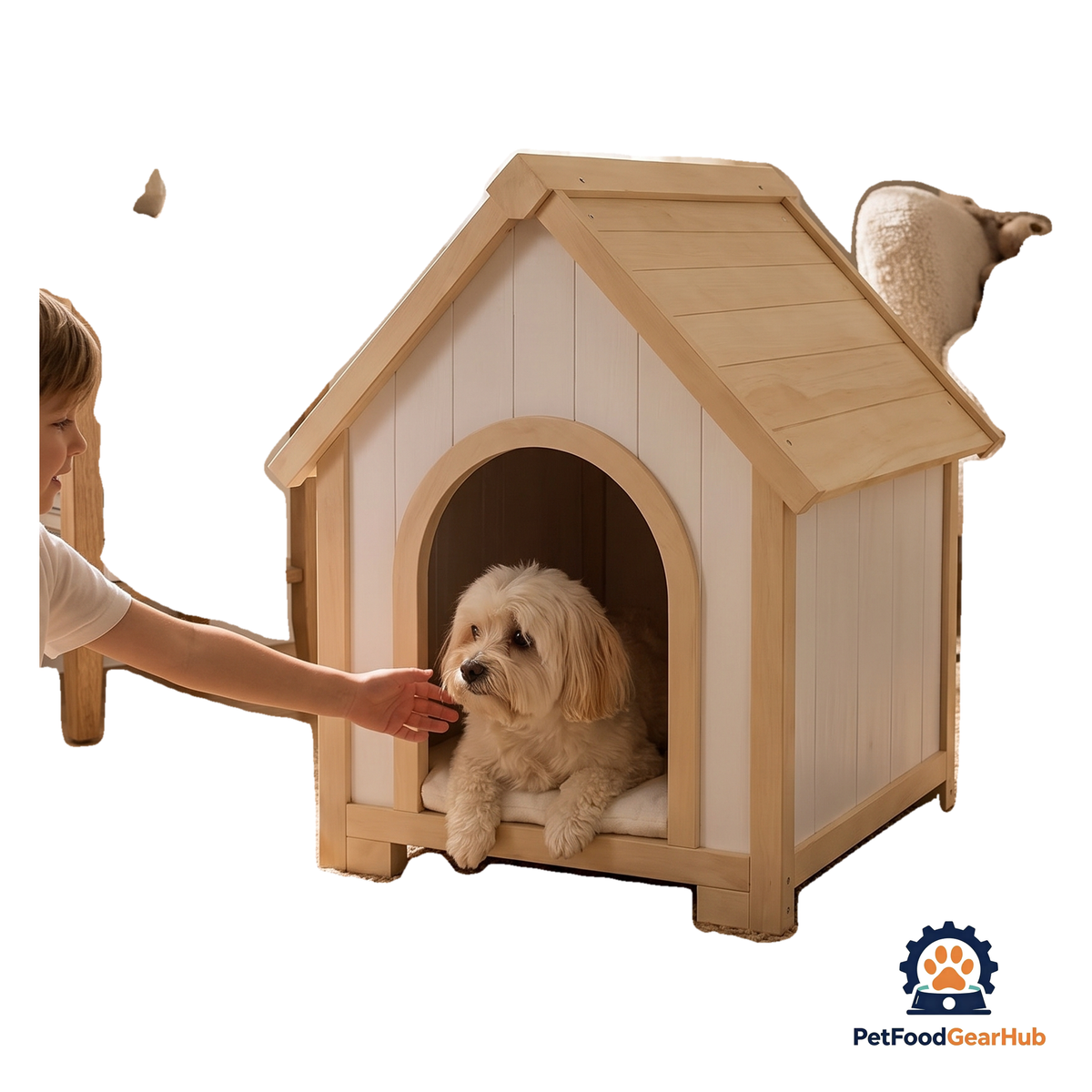 PetFoodGearHub Indoor Wooden Dog and Cat House - product image 1