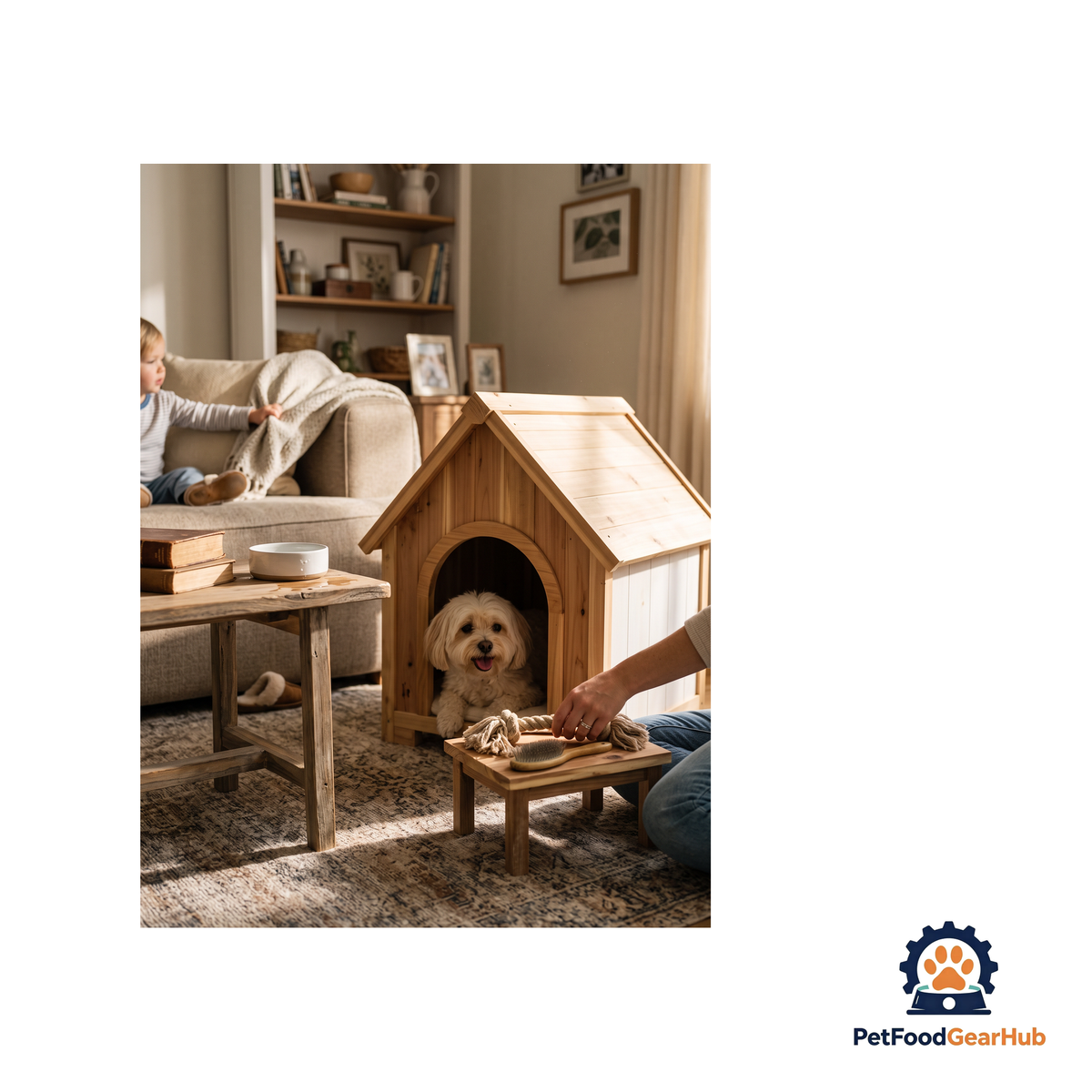 PetFoodGearHub Indoor Wooden Dog and Cat House - product image 3