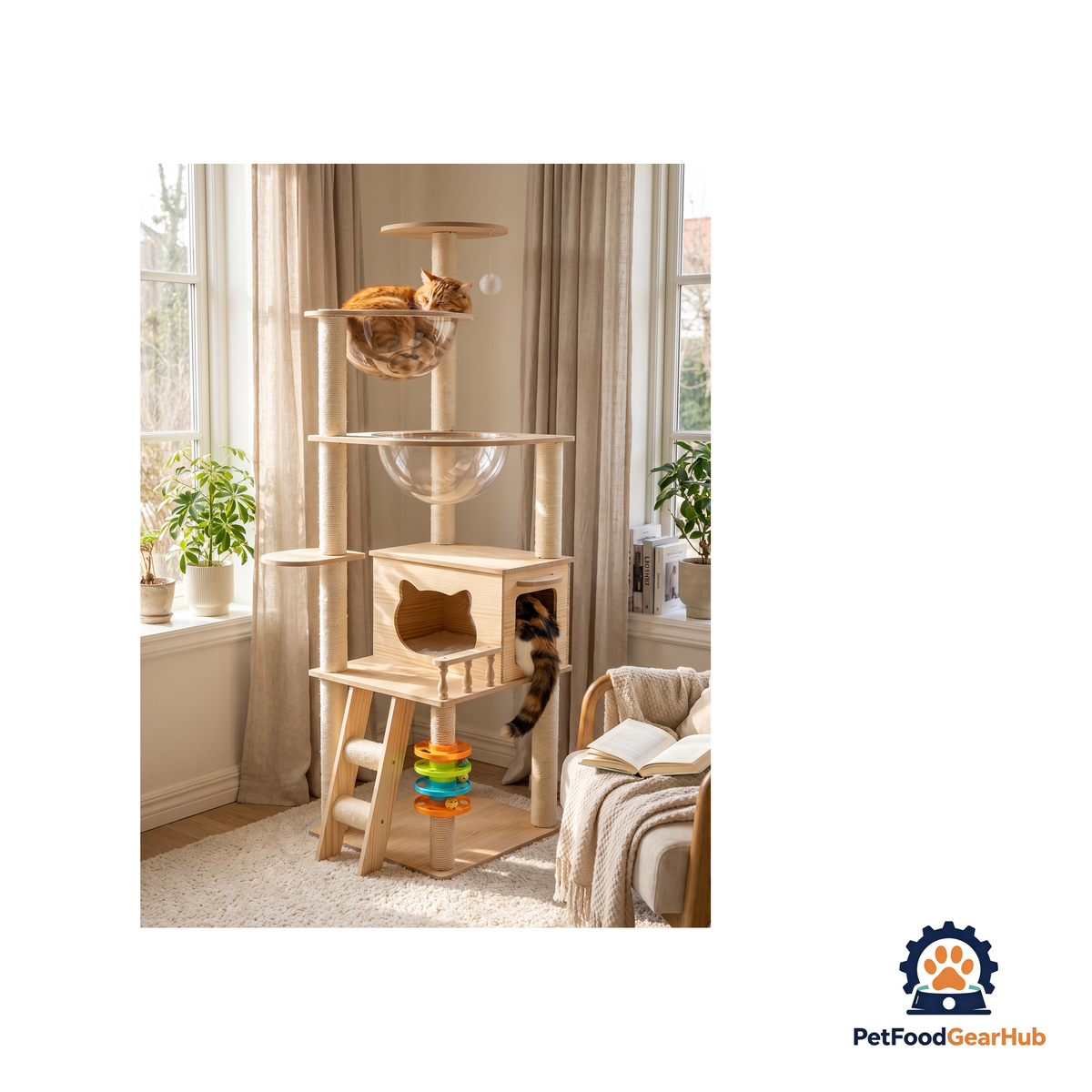 PetFoodGearHub 149.9 cm Cat Tower with Hammock - product image 3