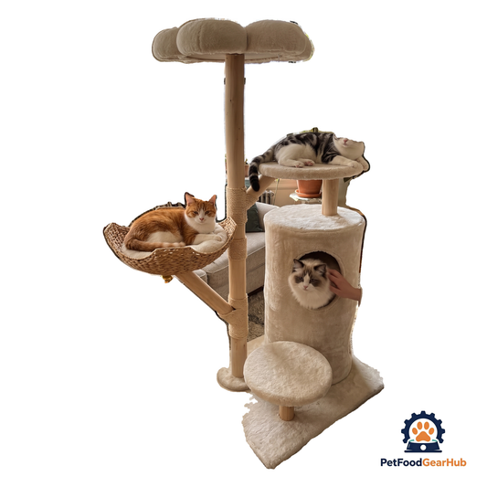 PetFoodGearHub Solid Wood Cat Activity Tower - product image 1