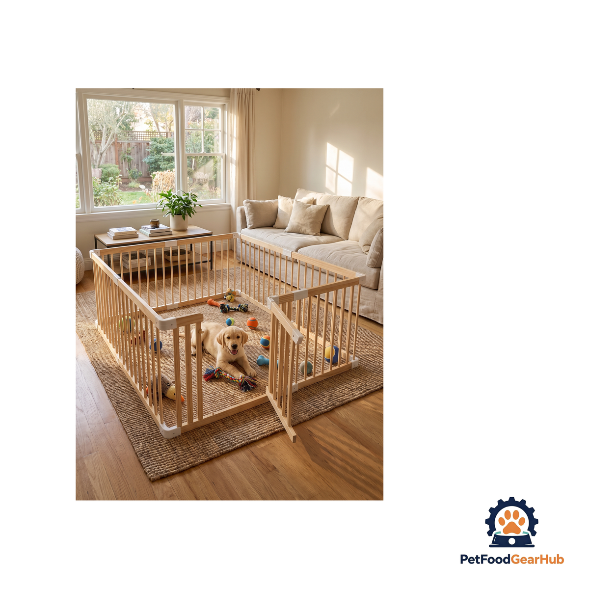 PetFoodGearHub Timber Pet Playpen and Tree Barrier - product image 2