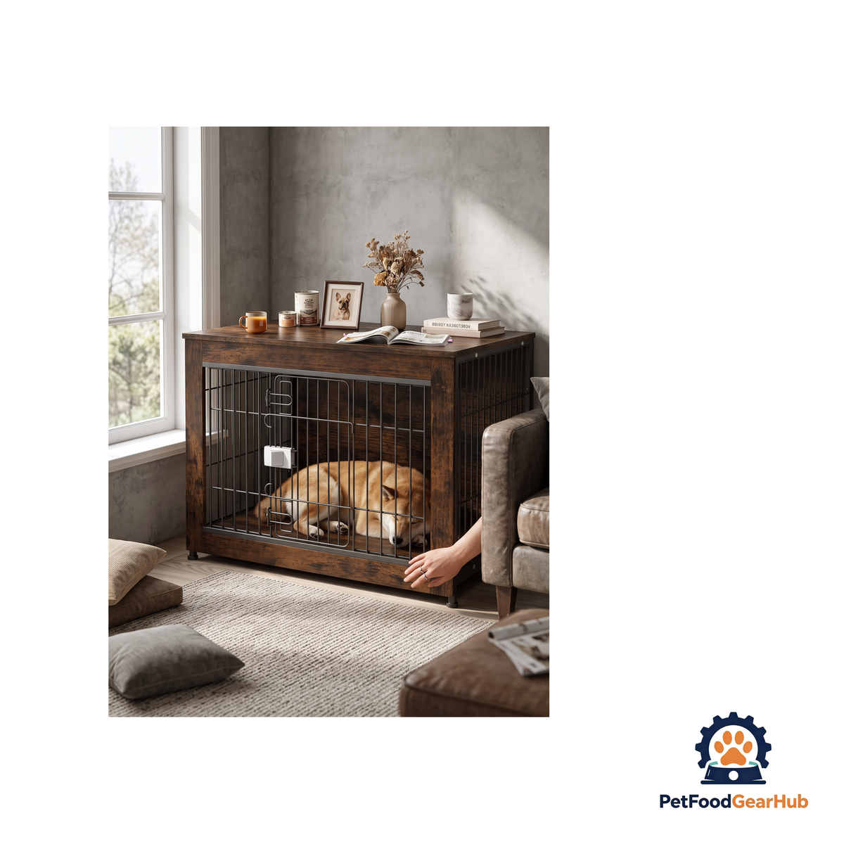 PetFoodGearHub Wooden Dog Crate Side Table - product image 3