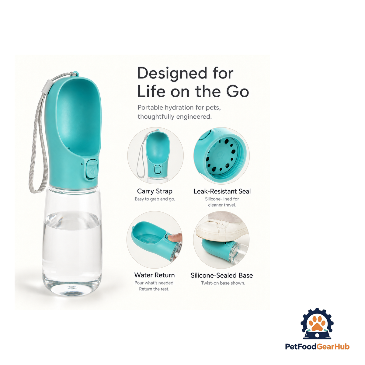 PetFoodGearHub Portable Dog Water Bottle With Drinking Bowl - product image 8