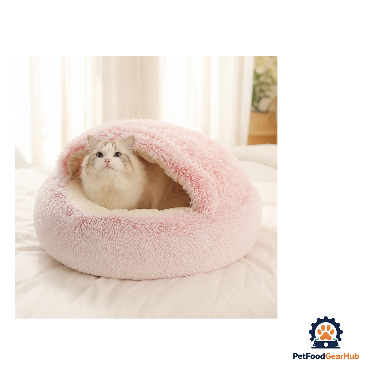 PetFoodGearHub Plush Enclosed Cat Cave Bed - product image 6