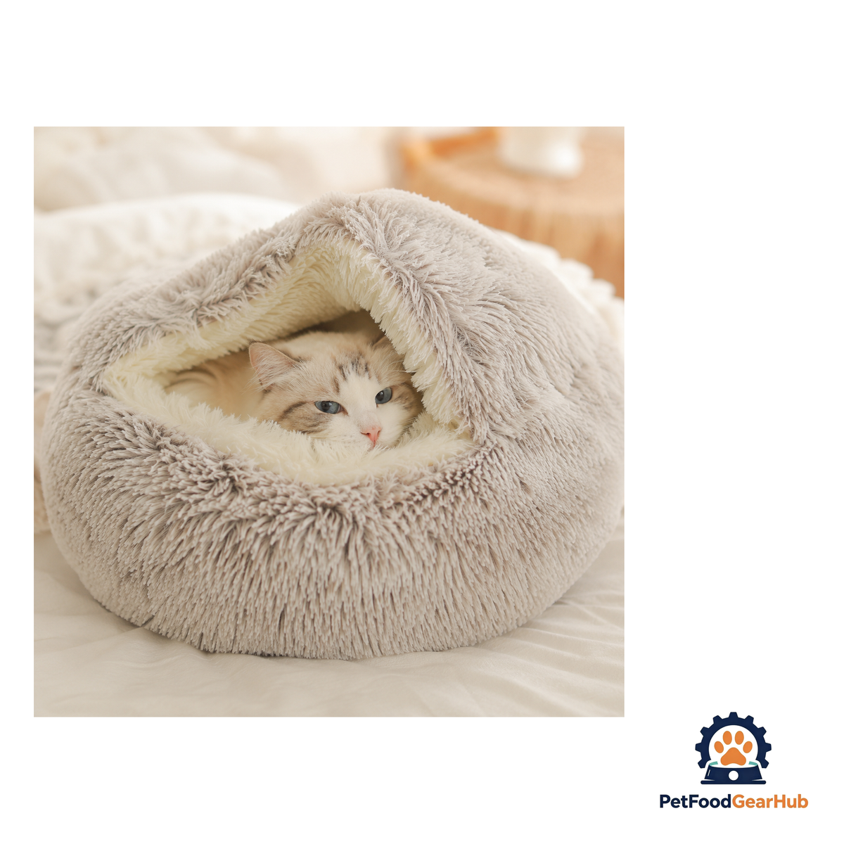 PetFoodGearHub Plush Enclosed Cat Cave Bed - product image 9