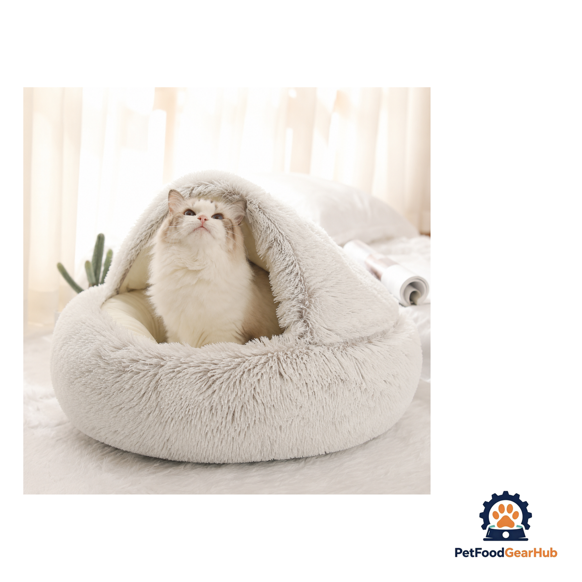PetFoodGearHub Plush Enclosed Cat Cave Bed - product image 10
