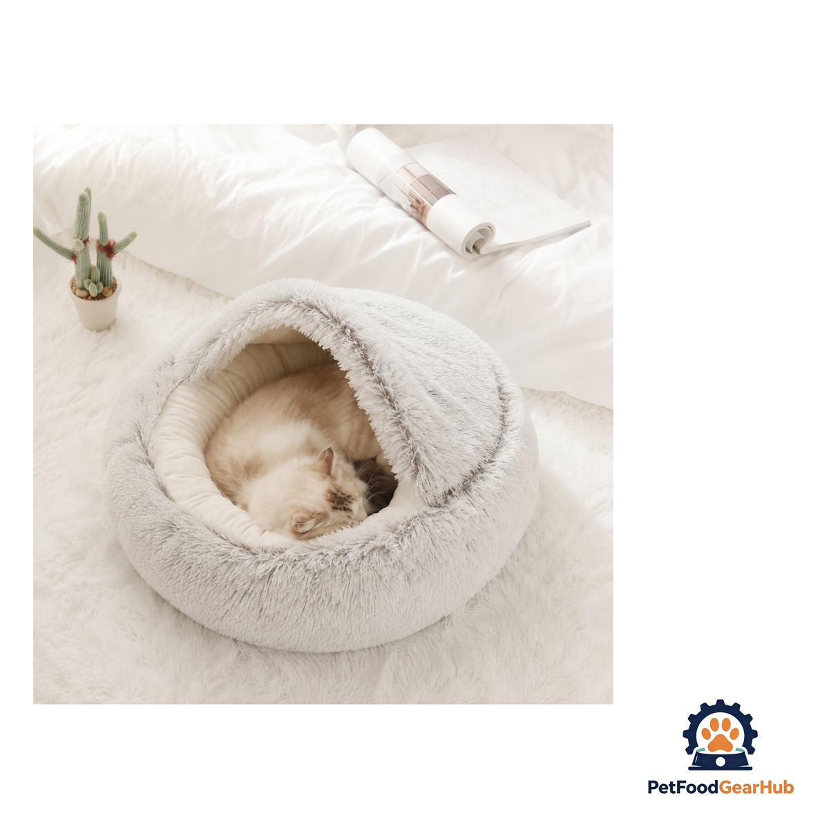 PetFoodGearHub Plush Enclosed Cat Cave Bed - product image 11