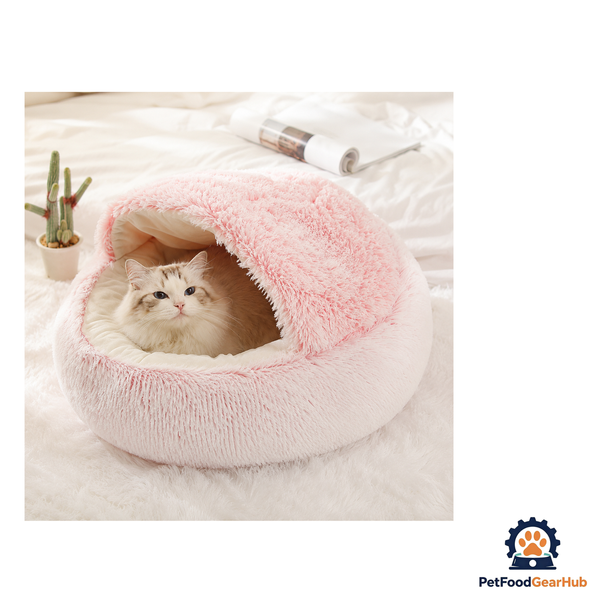 PetFoodGearHub Plush Enclosed Cat Cave Bed - product image 12