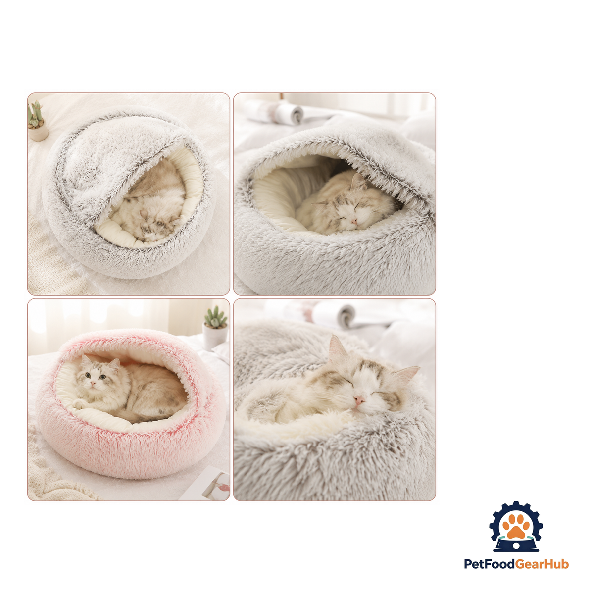 PetFoodGearHub Plush Enclosed Cat Cave Bed - product image 13