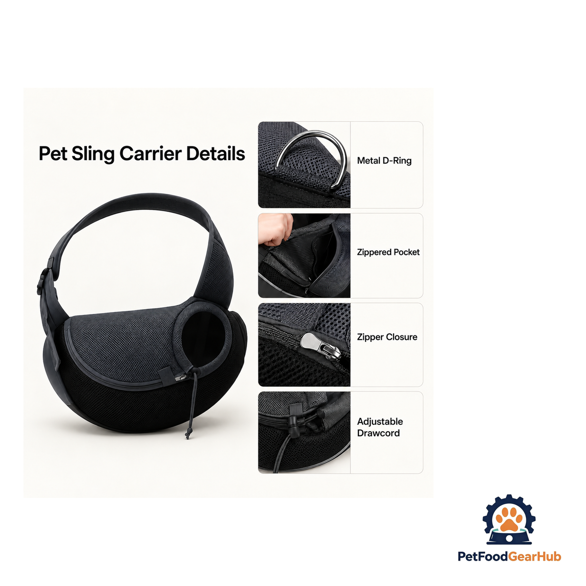 PetFoodGearHub Hands Free Dog & Cat Sling Carrier - product image 16