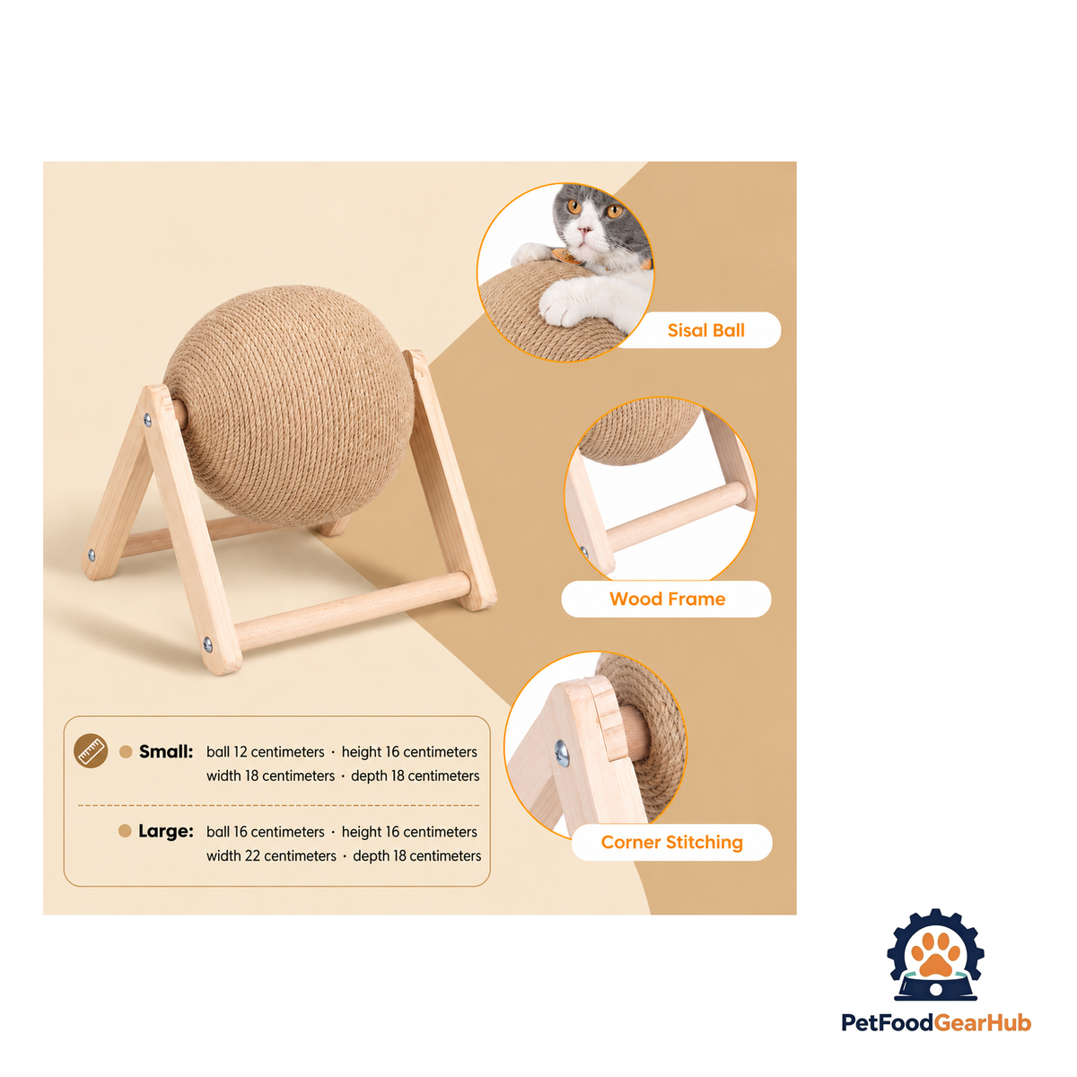 PetFoodGearHub Sisal Cat Scratcher Ball - product image 6