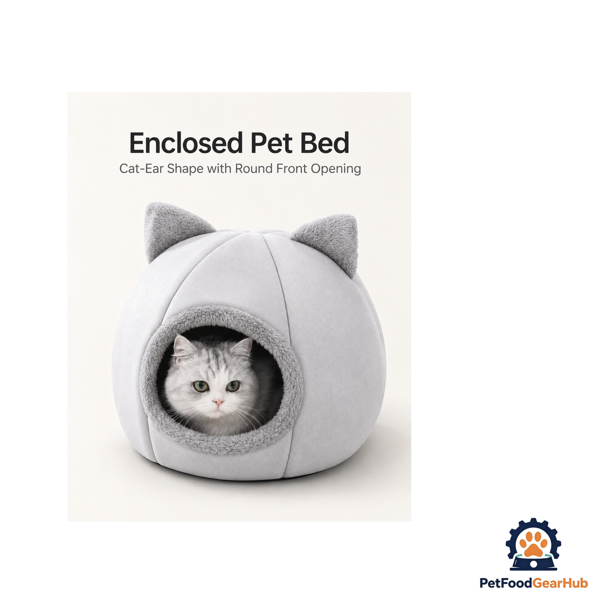 PetFoodGearHub Hooded Plush Cat Cave Bed - product image 3