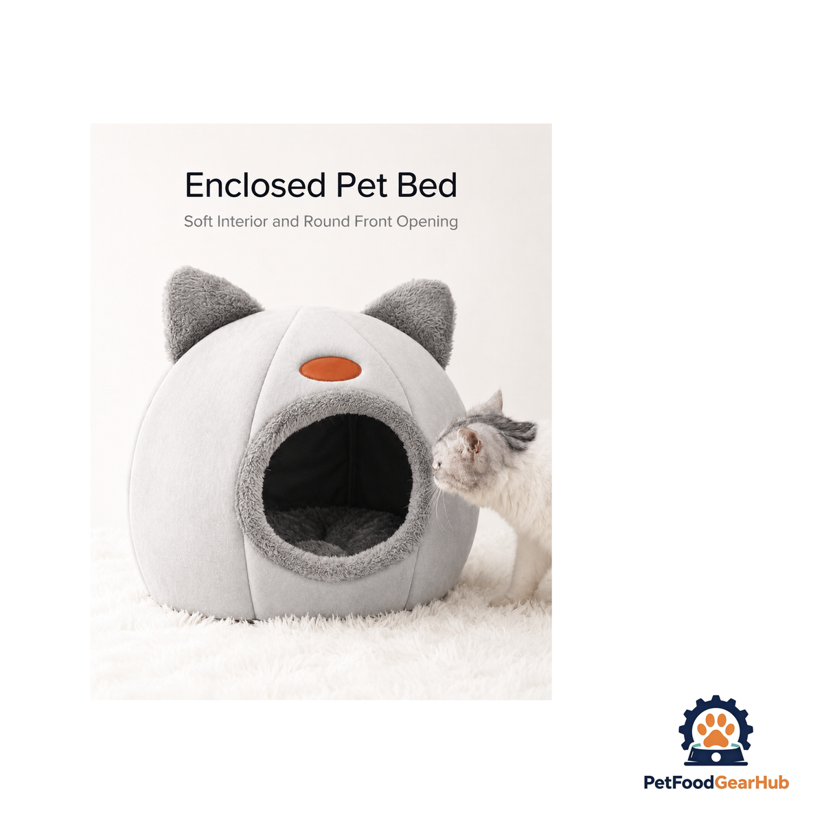 PetFoodGearHub Hooded Plush Cat Cave Bed - product image 7