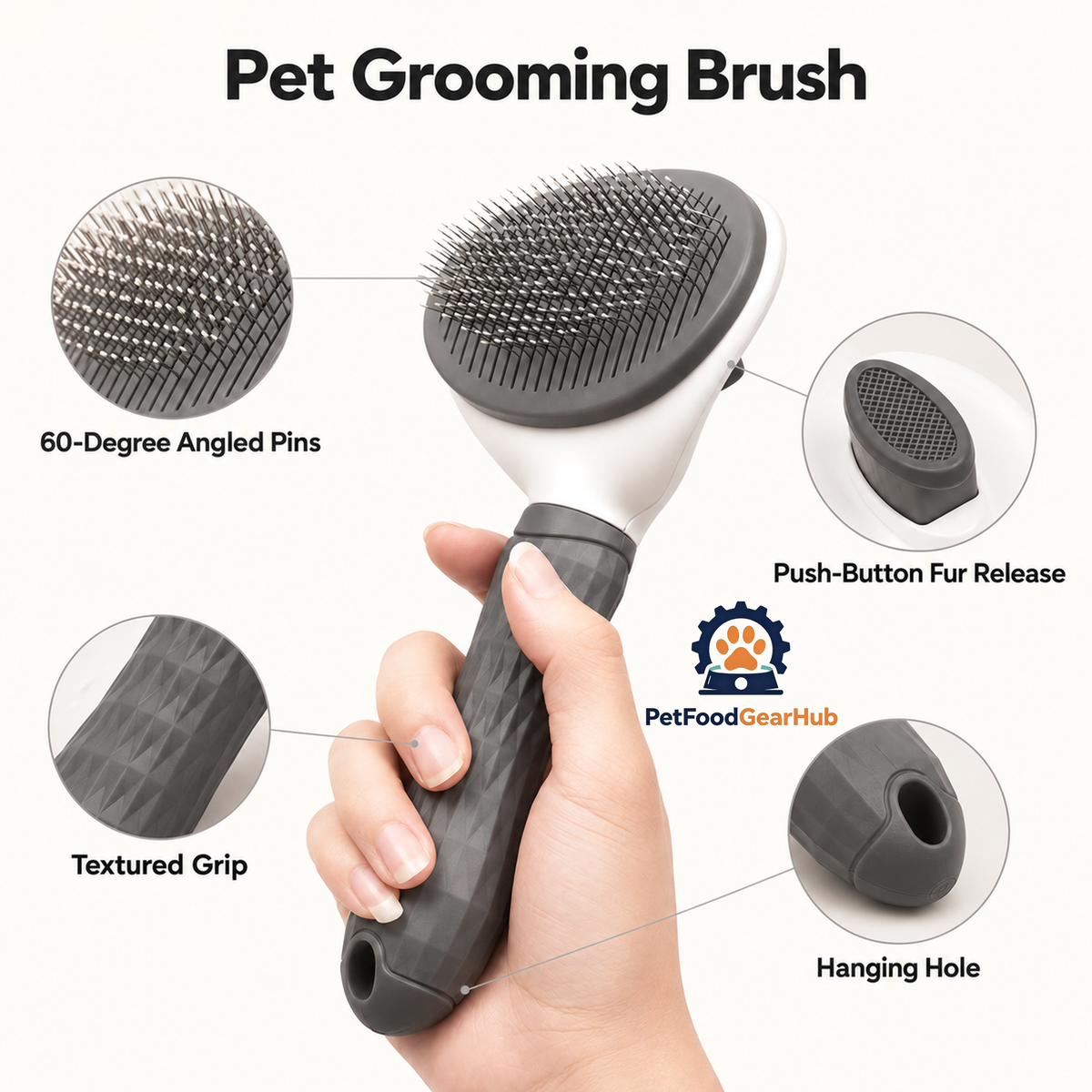 PetFoodGearHub Self Cleaning Slicker Brush For Dogs & Cats - product image 6