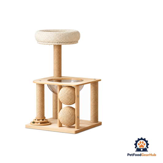 PetFoodGearHub Compact Corner Cat Scratcher, Solid Wood - product image 1