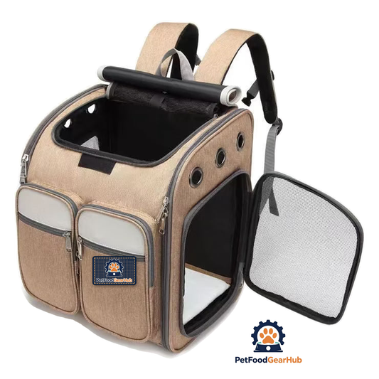 PetFoodGearHub Khaki Soft Pet Carrier Backpack - product image 1