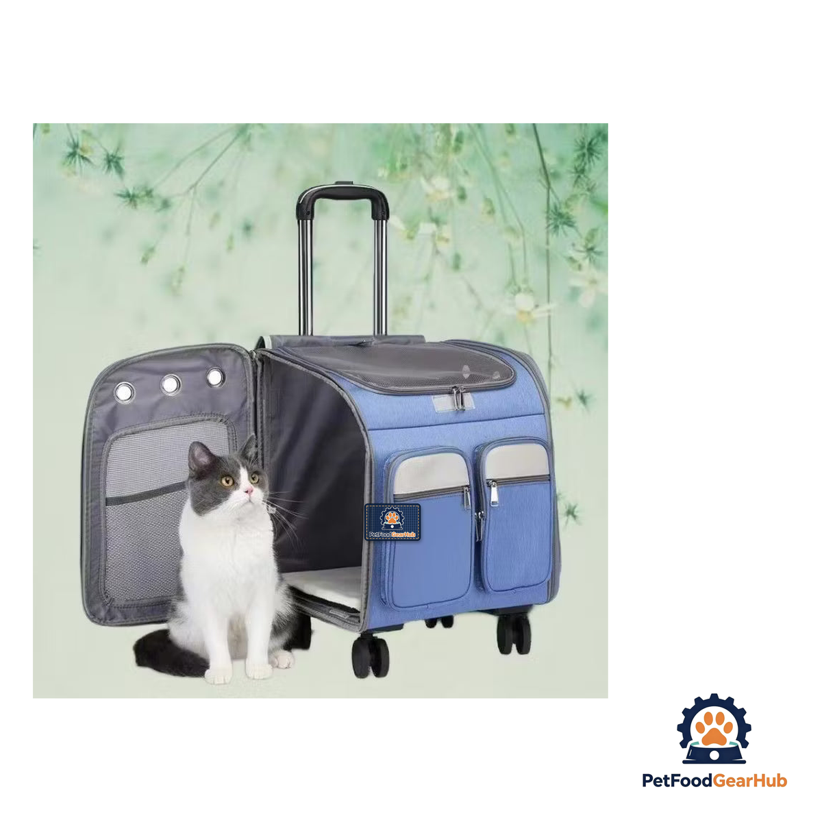 PetFoodGearHub Blue Soft Pet Carrier Trolley - product image 3