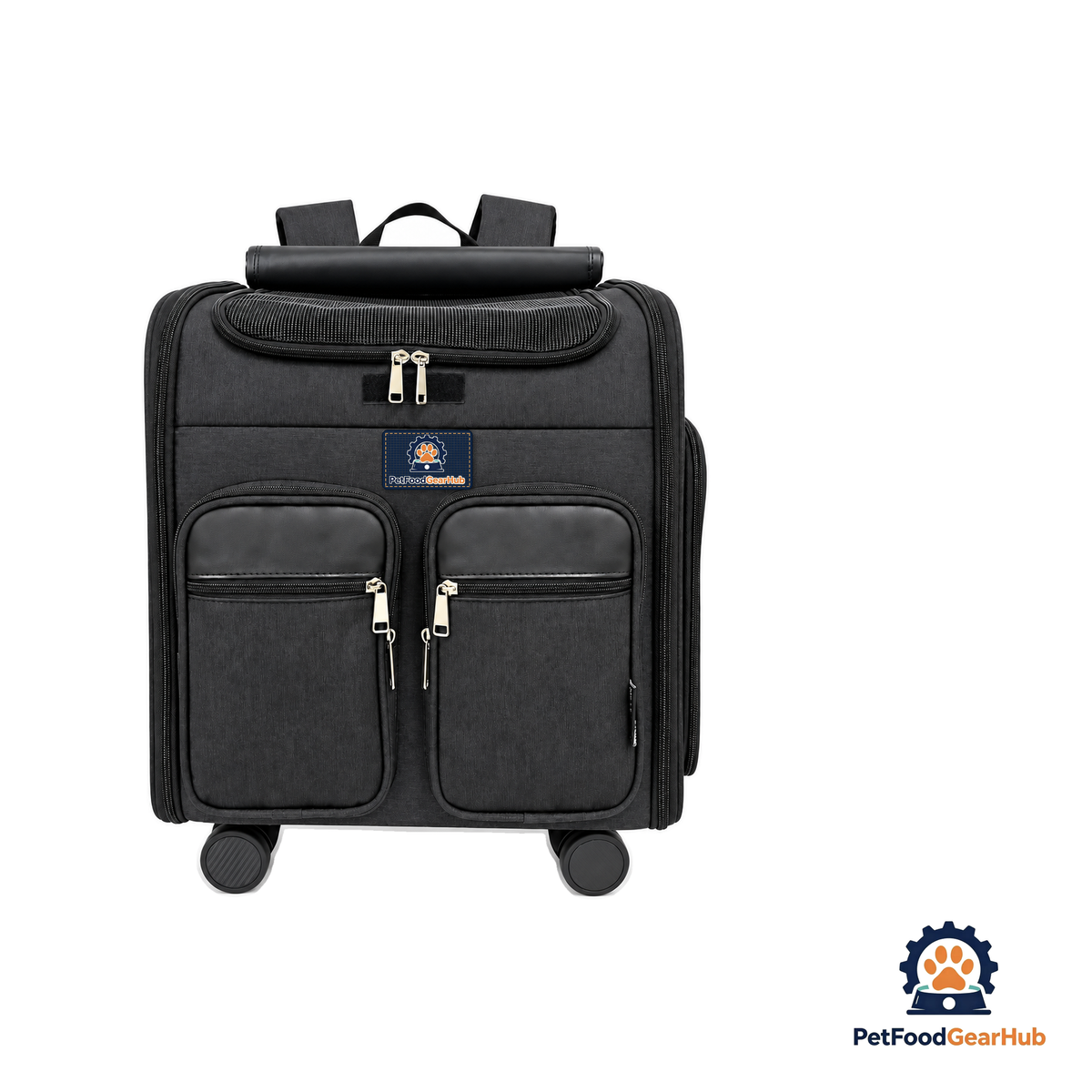 PetFoodGearHub Black Soft Pet Carrier Trolley - product image 1