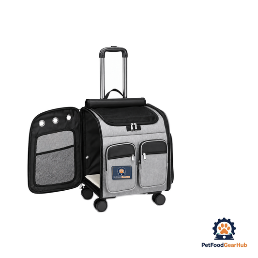 PetFoodGearHub Gray Soft Pet Carrier Trolley - product image 1