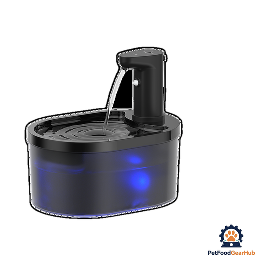PetFoodGearHub Oval Plastic Battery Operated Pet Water Fountain - Black - product image 1