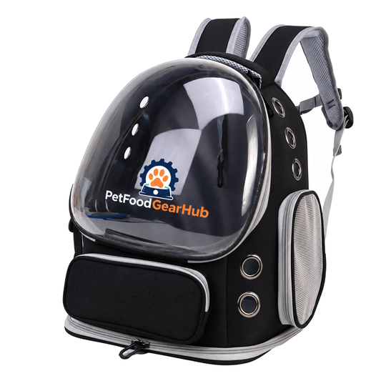 PetFoodGearHub black pet carrier backpack
