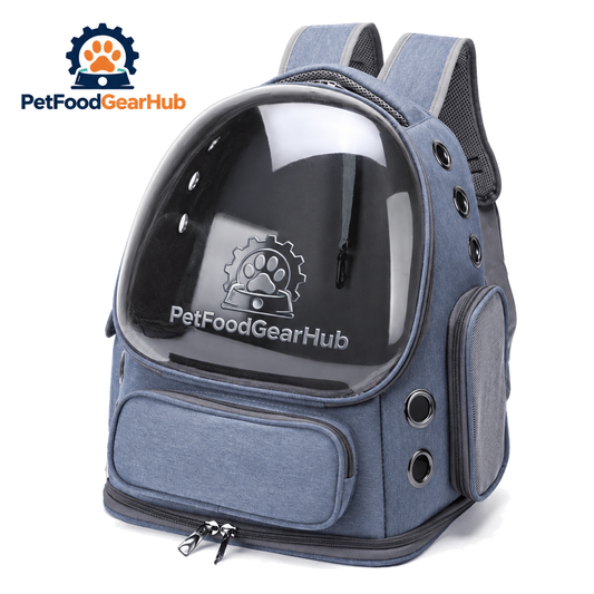 PetFoodGearHub blue pet carrier backpack