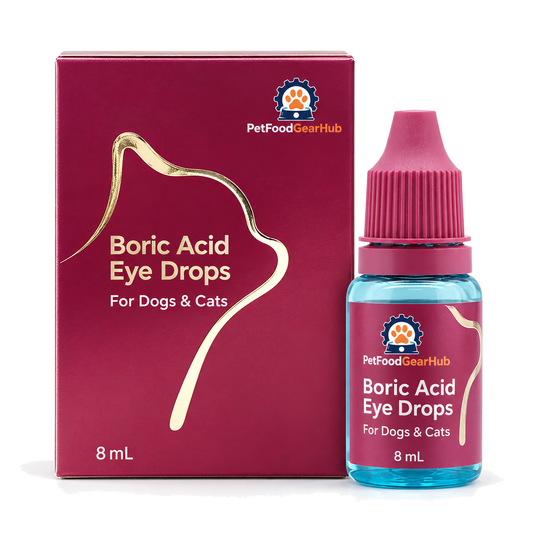 PetFoodGearHub 8 mL boric acid eye drops - bottle and box