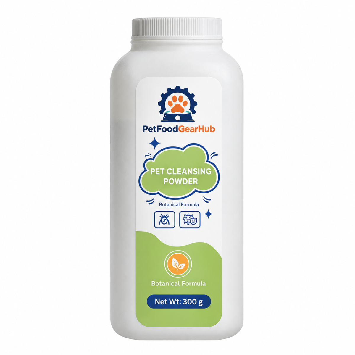 PetFoodGearHub botanical pet cleansing powder label