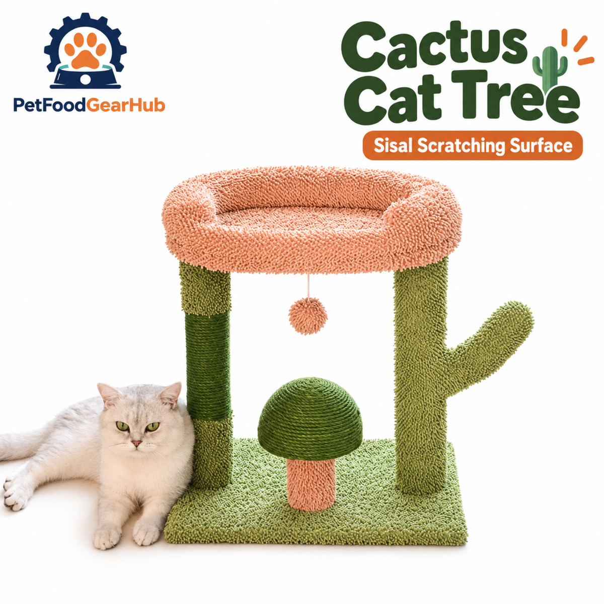 PetFoodGearHub Cactus, Avocado & Novelty Cat Trees and Scratchers - product view
