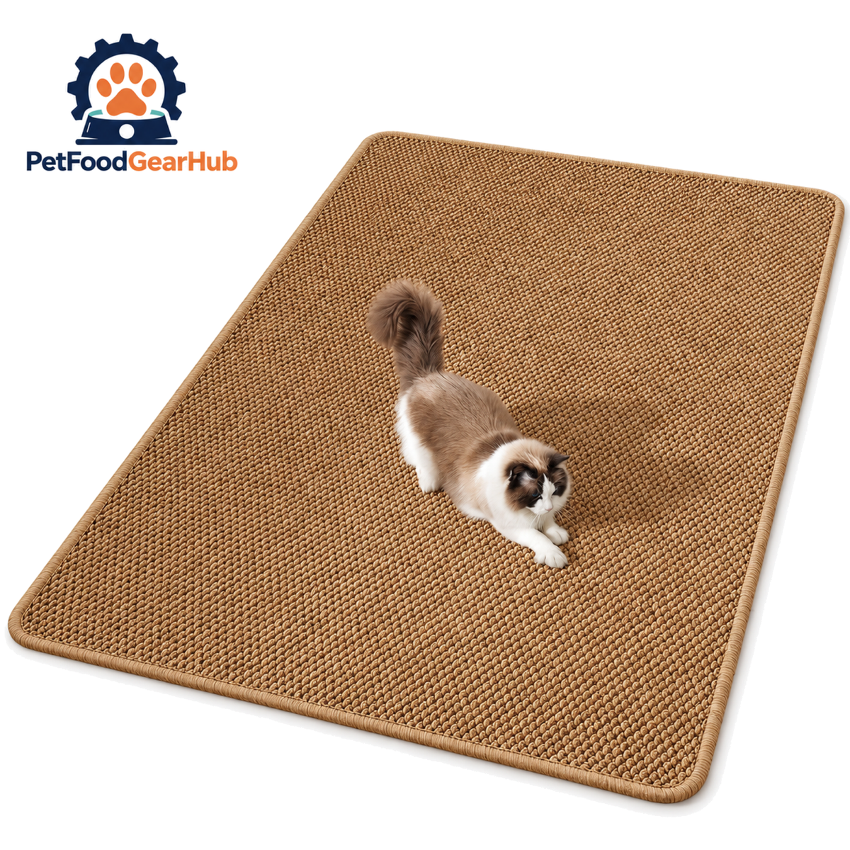 PetFoodGearHub camel brown sisal-look cat scratching mat
