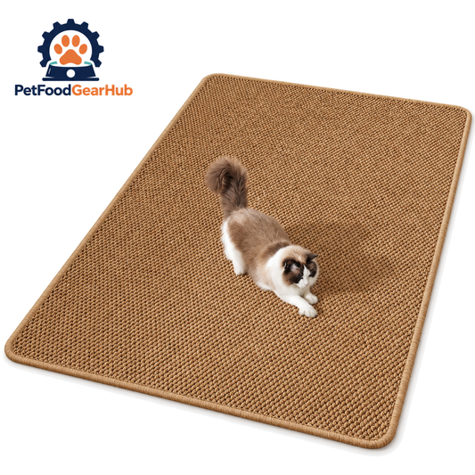 PetFoodGearHub camel brown sisal-look cat scratching mat