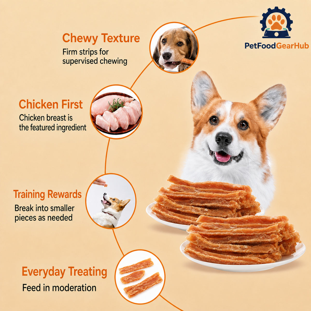 PetFoodGearHub chicken dog treat texture and training guide