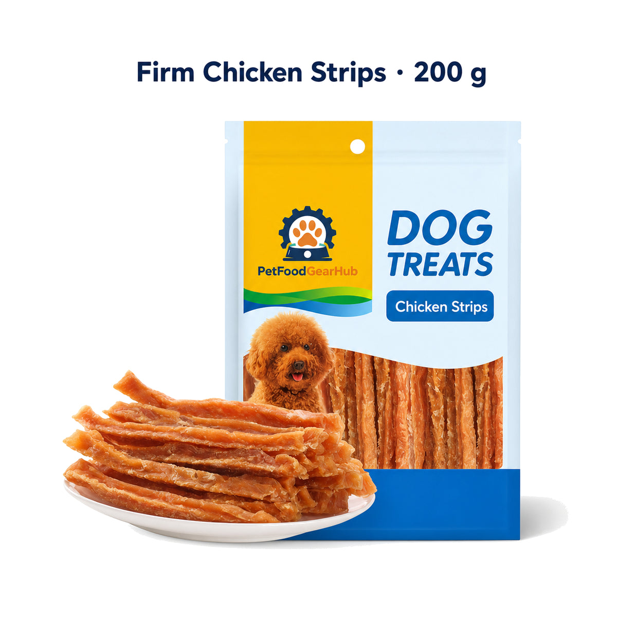 PetFoodGearHub firm chicken breast strip dog treats 200 g