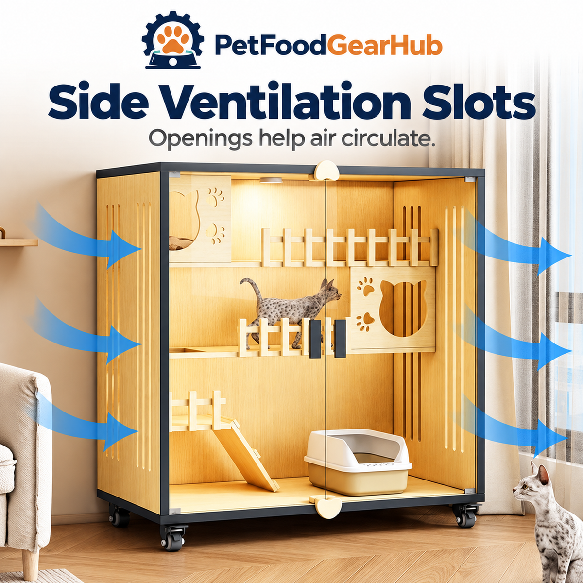 PetFoodGearHub Cat enclosure ventilation slots