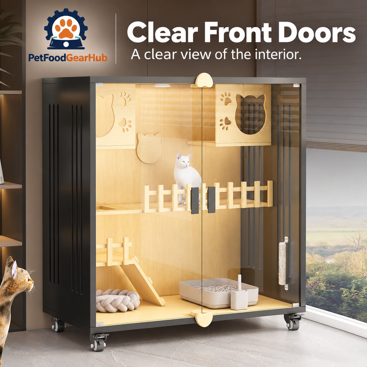 PetFoodGearHub Cat enclosure clear front panels
