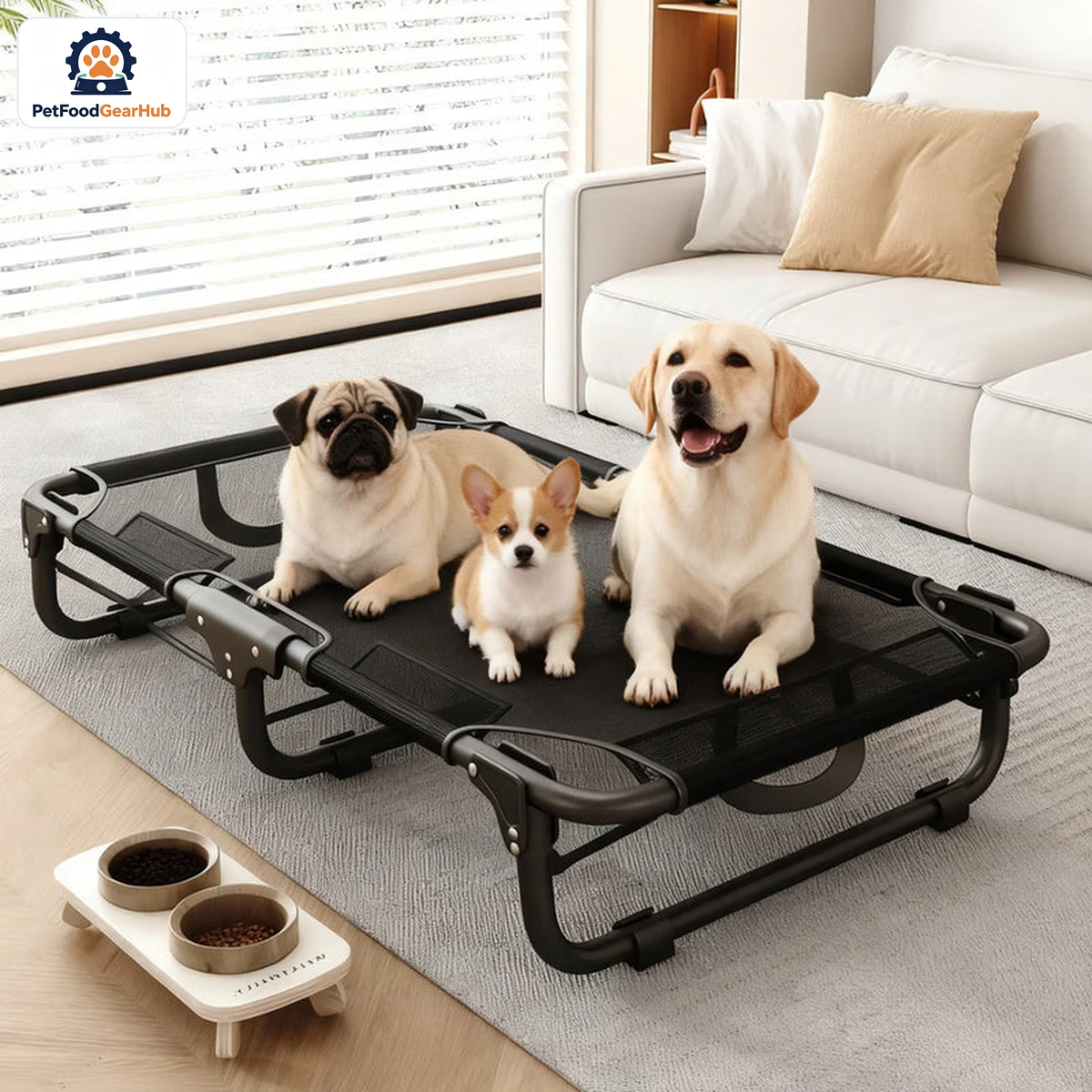PetFoodGearHub Folding Elevated Dog Bed, S, 70 × 55 × 17 cm (27.6 × 21.7 × 6.7 in) — product image 6