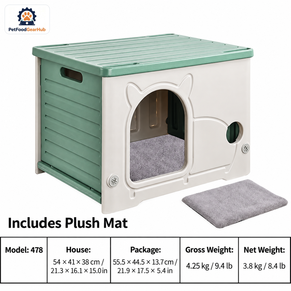PetFoodGearHub Model 478 Modular Indoor & Outdoor Cat House — product image 10