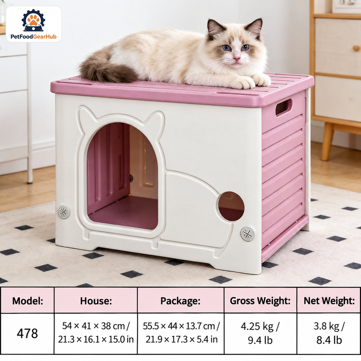 PetFoodGearHub Model 478 Modular Indoor & Outdoor Cat House — product image 11