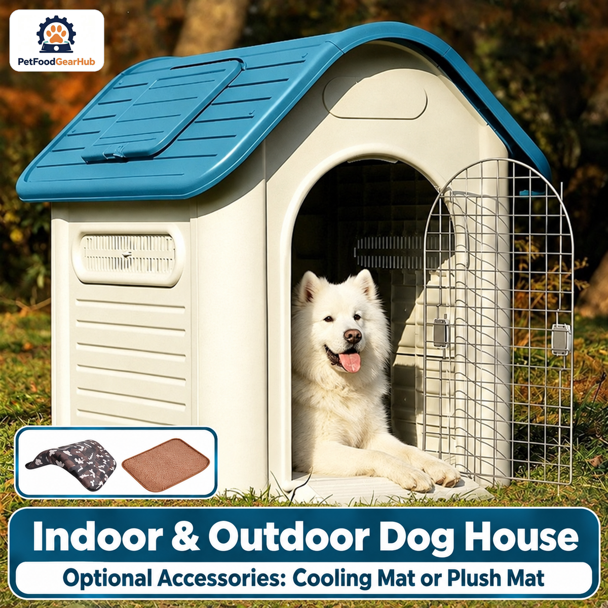 PetFoodGearHub Model 419 Outdoor Dog House, Large, Skylight — product image 2
