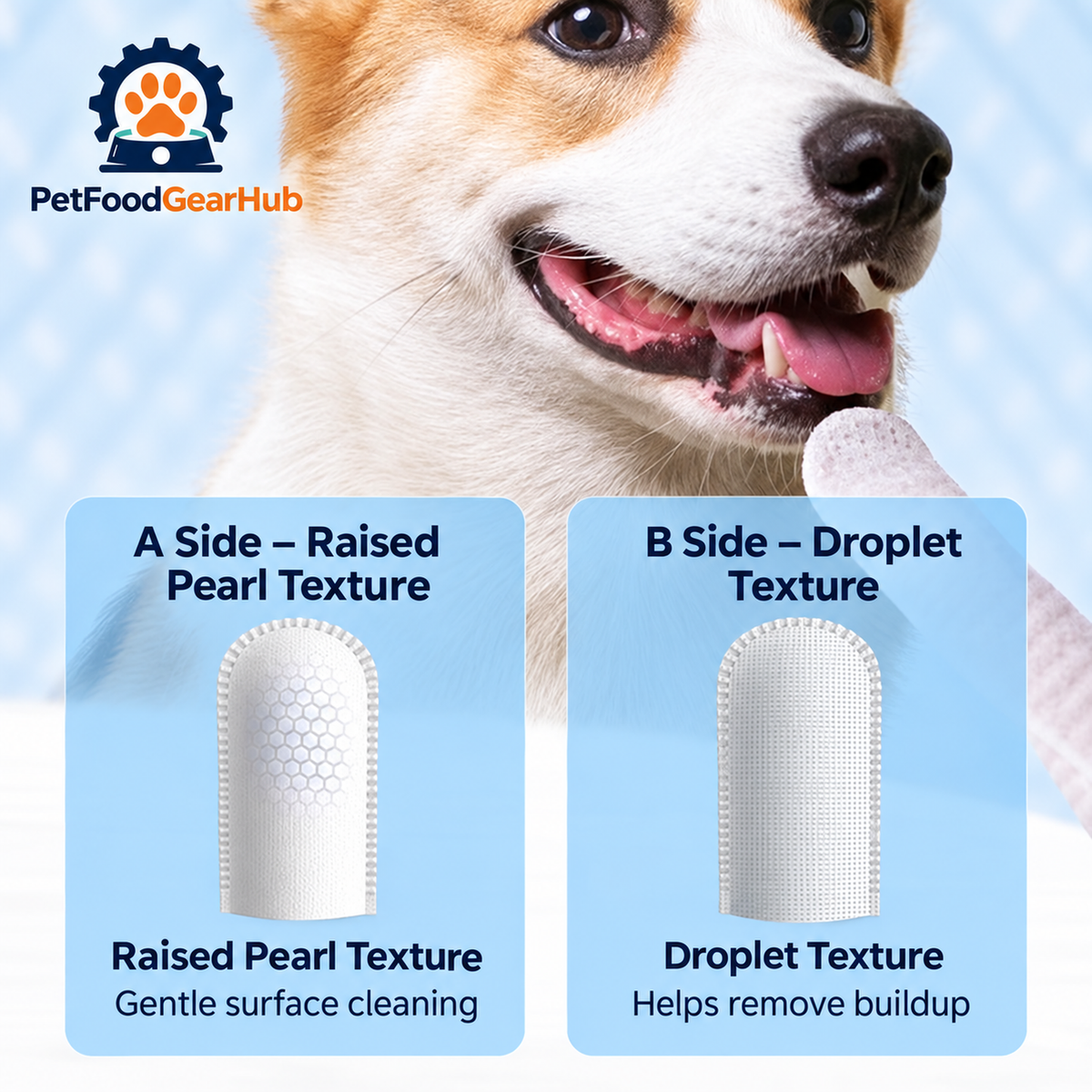 PetFoodGearHub dental finger wipes and eye wipes